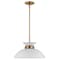 Nuvo Perkins 1-Light Small Pendant Matte White with Burnished Brass 60/7463 - alternate 1